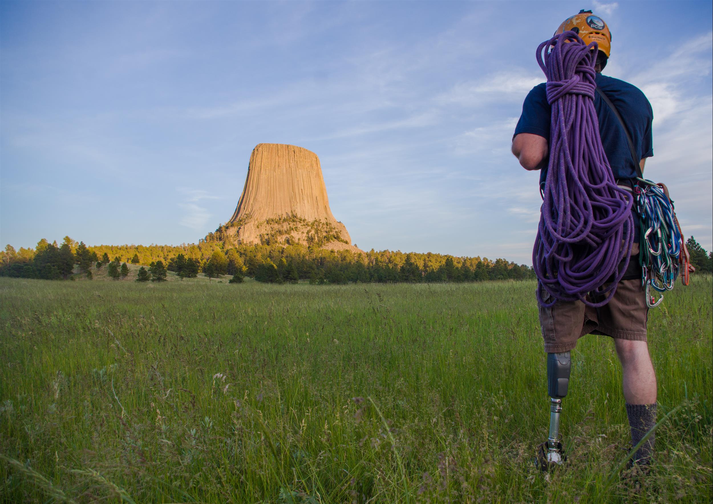 Climber Dave gazes on Devils Tower